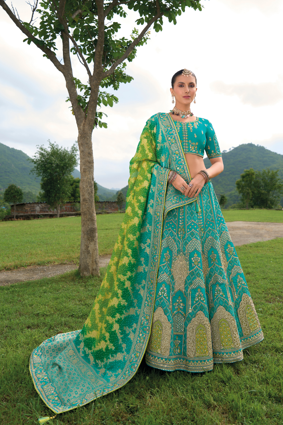 Designer Ethnic Lehenga with Dupatta and Intricate Embroidery