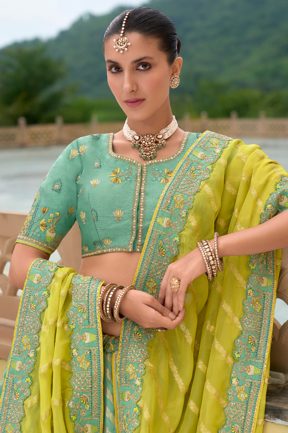 Designer Ethnic Lehenga with Dupatta and Intricate Embroidery