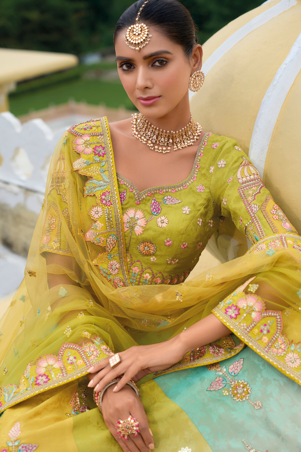 Designer Ethnic Lehenga with Dupatta and Intricate Embroidery
