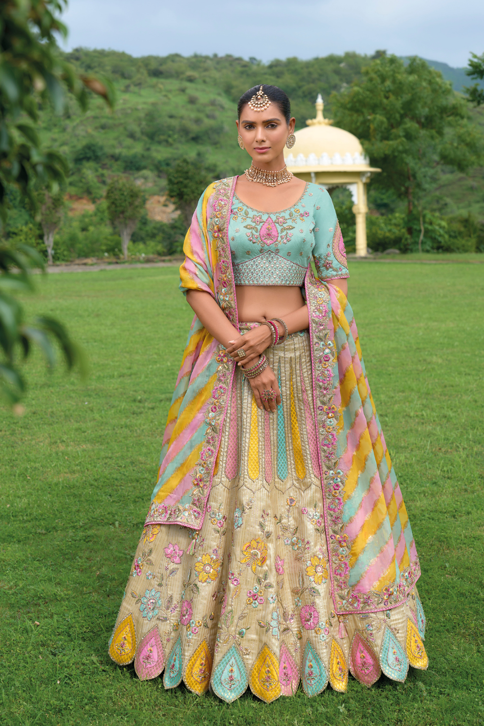 Designer Ethnic Lehenga with Dupatta and Intricate Embroidery
