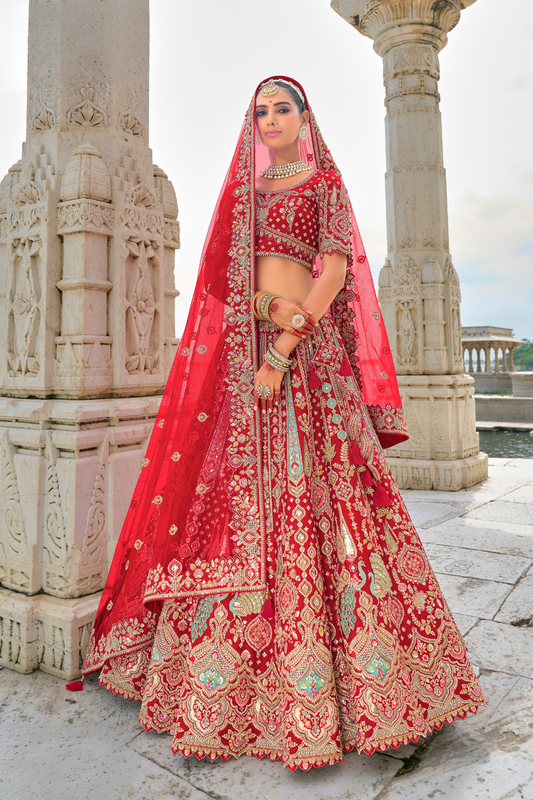 Luxury Silk Bridal Lehenga Choli – Handcrafted Elegance for Your Big Day