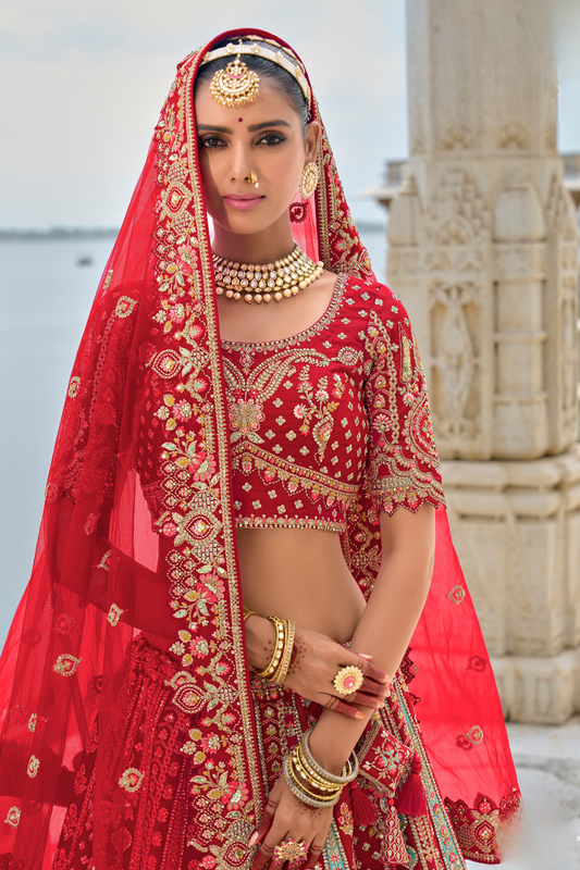 Luxury Silk Bridal Lehenga Choli – Handcrafted Elegance for Your Big Day