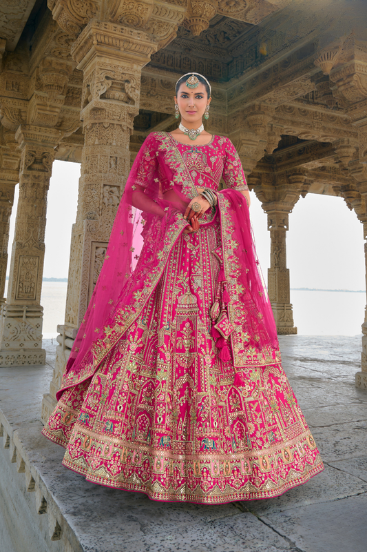 Luxury Silk Bridal Lehenga Choli – Handcrafted Elegance for Your Big Day