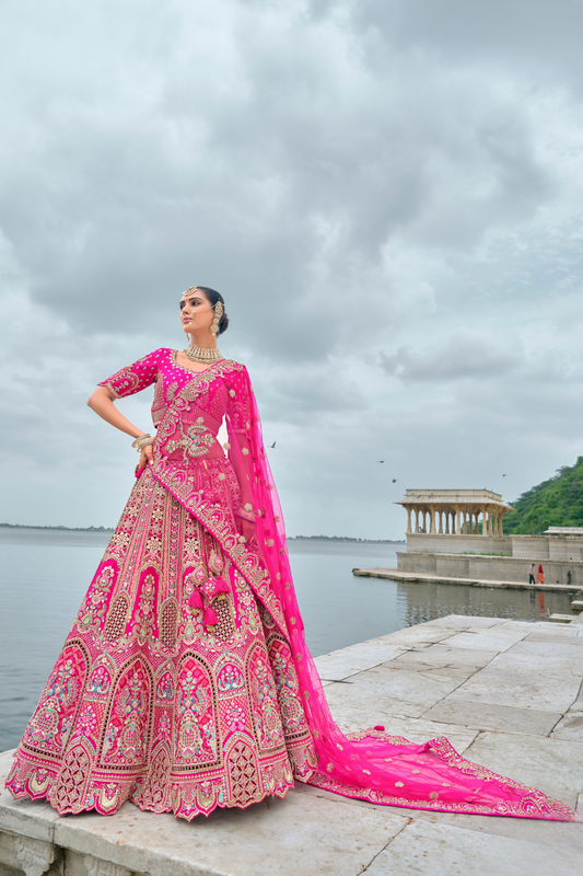 Luxury Silk Bridal Lehenga Choli – Handcrafted Elegance for Your Big Day