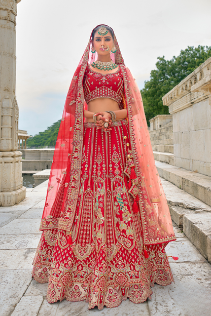 Luxury Silk Bridal Lehenga Choli – Handcrafted Elegance for Your Big Day