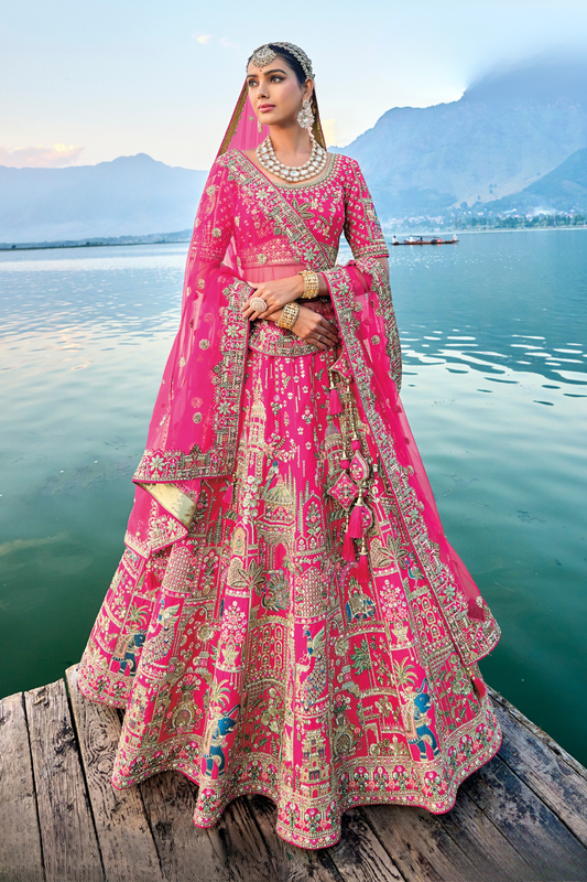 Luxury Silk Bridal Lehenga Choli – Handcrafted Elegance for Your Big Day