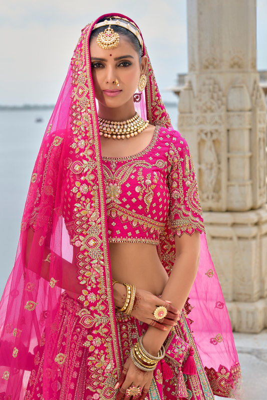 Luxury Silk Bridal Lehenga Choli – Handcrafted Elegance for Your Big Day