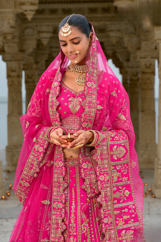 Luxury Silk Bridal Lehenga Choli – Handcrafted Elegance for Your Big Day