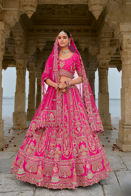 Luxury Silk Bridal Lehenga Choli – Handcrafted Elegance for Your Big Day