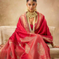 Designer Bridal Saree – Heavy Zardozi Border with Zircon & Kaanch Work