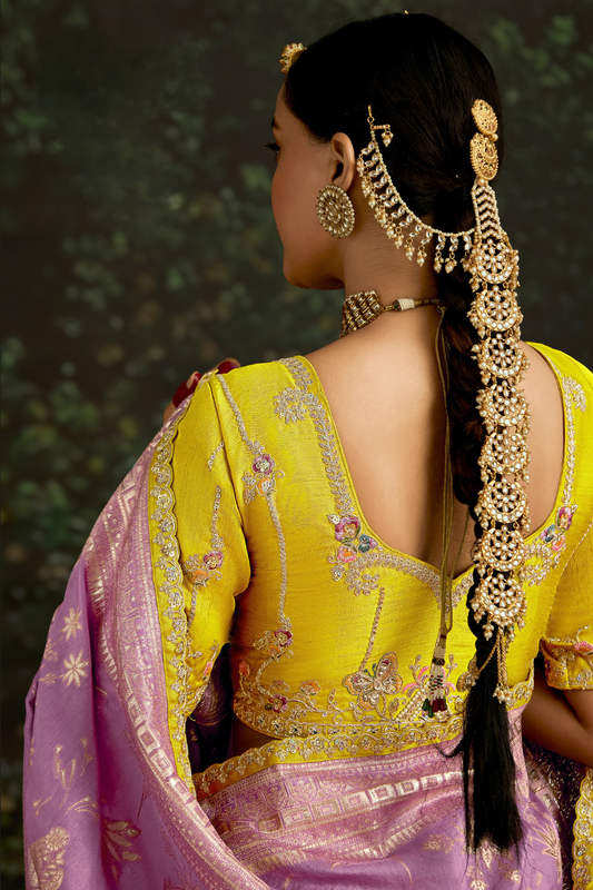 Woven Art Silk Wedding Saree with Rich Traditional Detailing