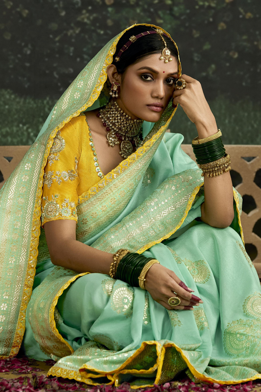 Woven Art Silk Wedding Saree with Rich Traditional Detailing