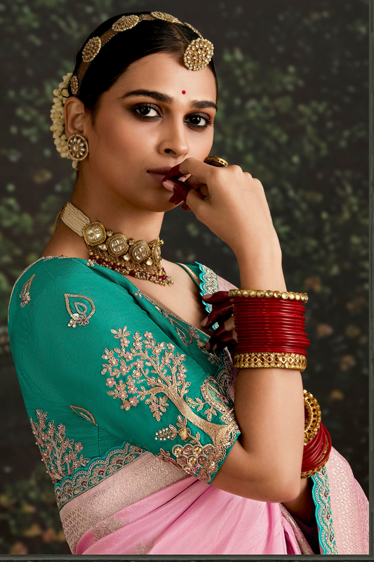 Woven Art Silk Wedding Saree with Rich Traditional Detailing