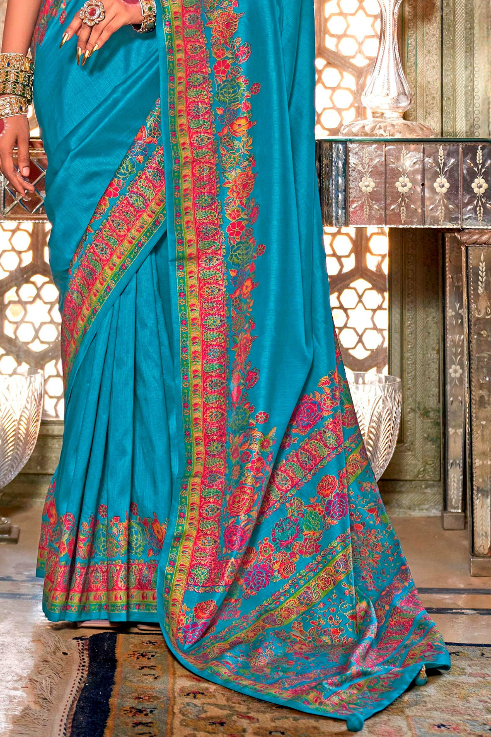 High-Quality Super 801 P.V. Silk Saree with H.B. Luxury Print - LaVante Fashion