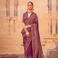 Pure Polyester Viscose Silk Saree with Hand Block Print - LaVante Fashion