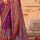 Pure Polyester Viscose Silk Saree with Hand Block Print - LaVante Fashion