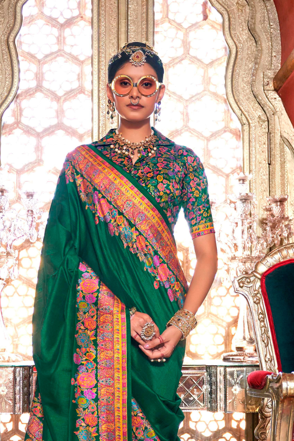 High-Quality Super 801 P.V. Silk Saree with H.B. Luxury Print - LaVante Fashion