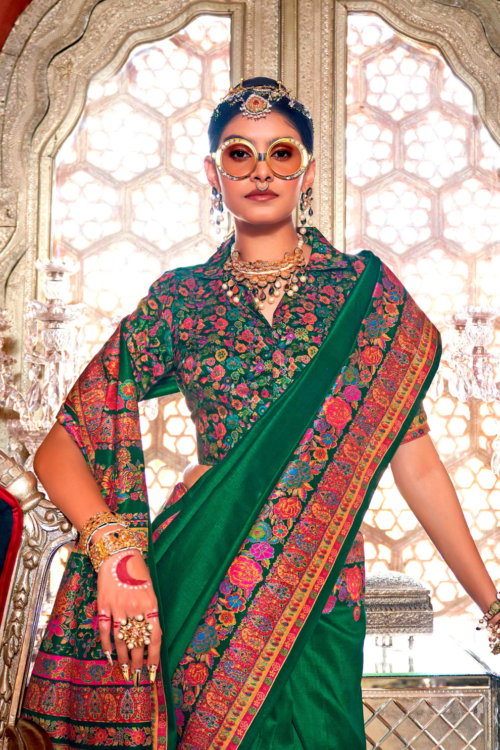 High-Quality Super 801 P.V. Silk Saree with H.B. Luxury Print - LaVante Fashion