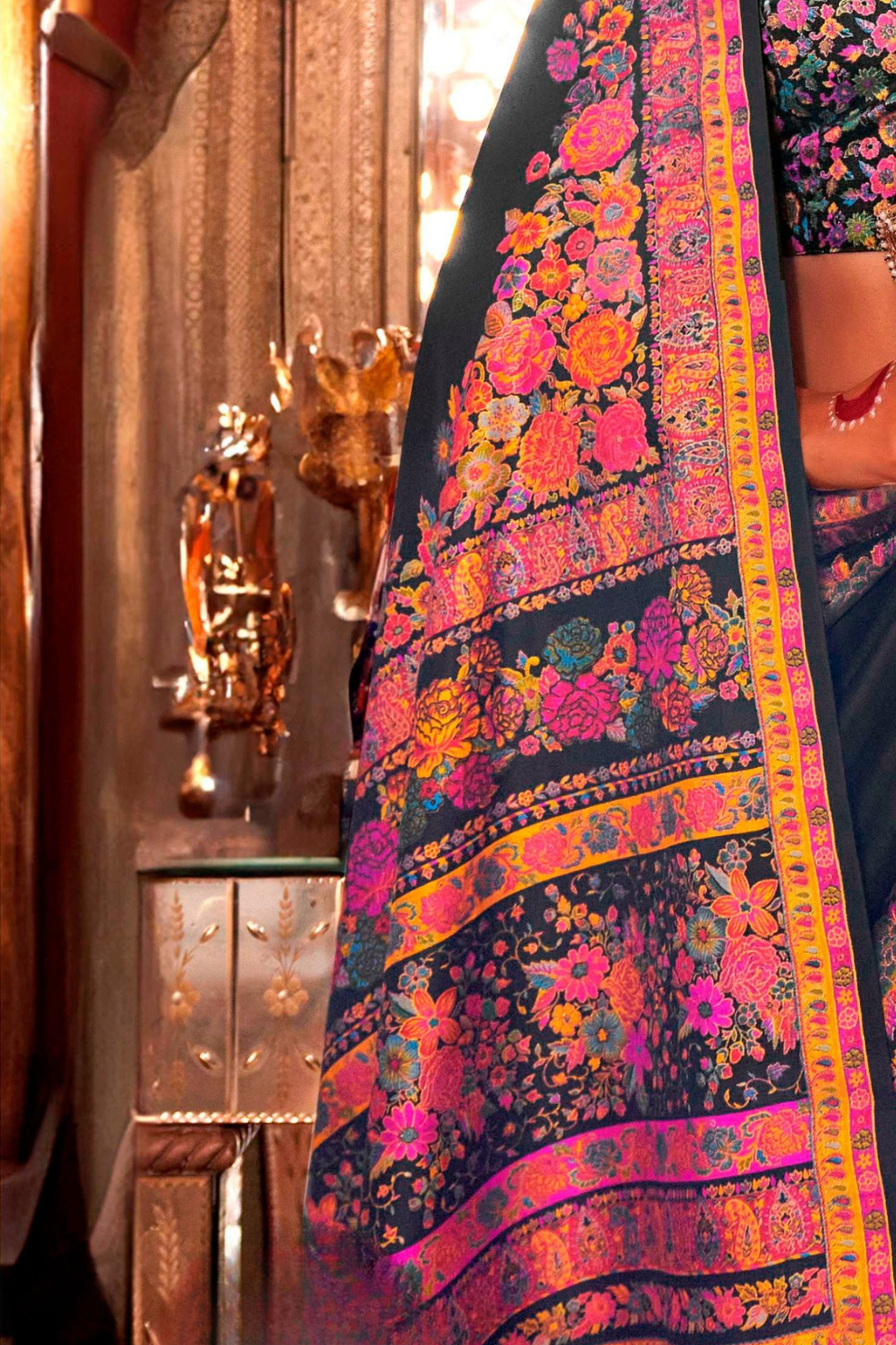 High-Quality Super 801 P.V. Silk Saree with H.B. Luxury Print - LaVante Fashion