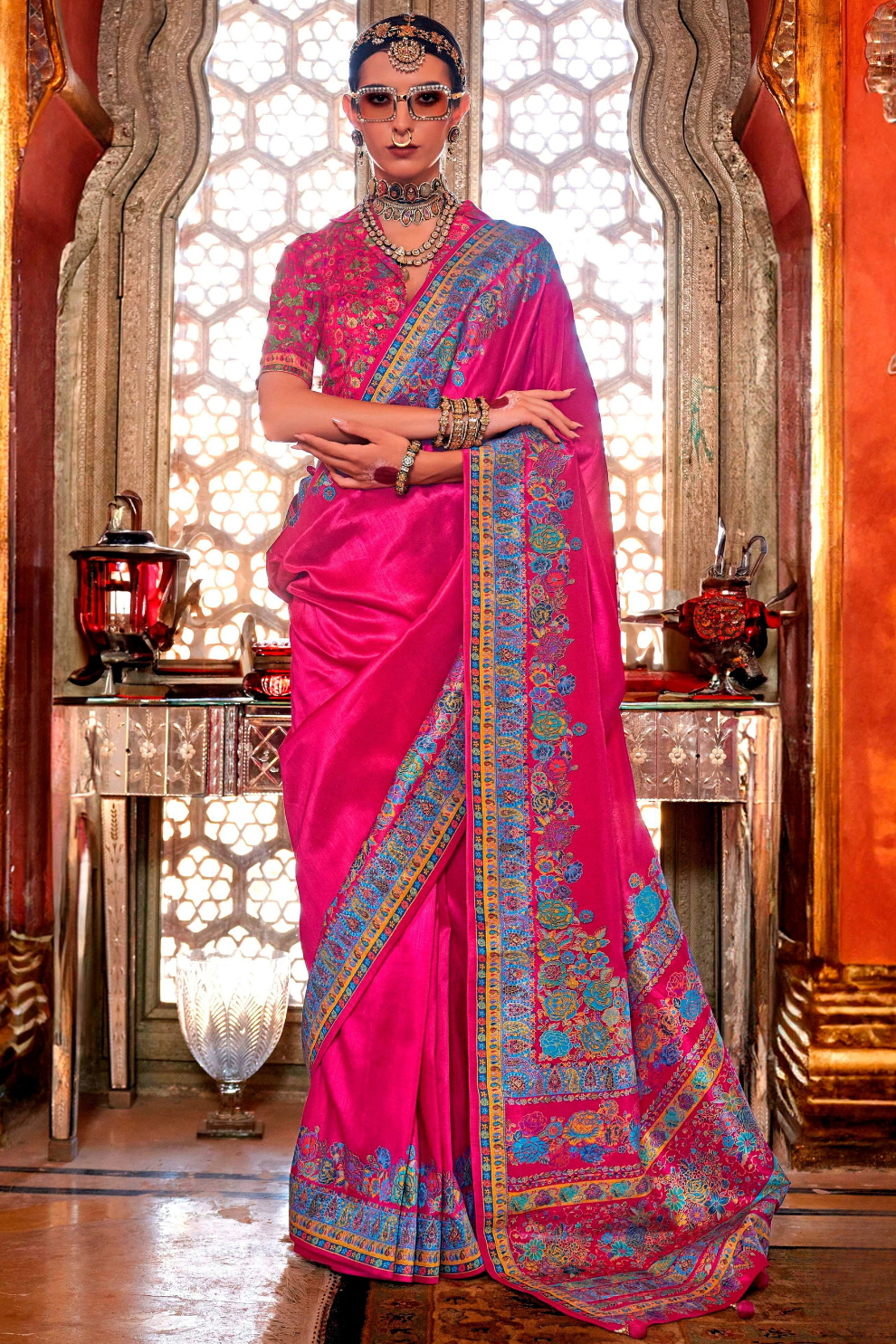 High-Quality Super 801 P.V. Silk Saree with H.B. Luxury Print - LaVante Fashion