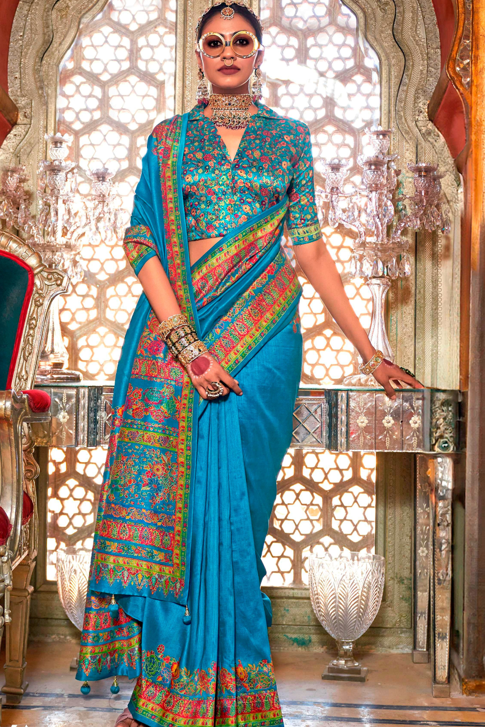 High-Quality Super 801 P.V. Silk Saree with H.B. Luxury Print - LaVante Fashion