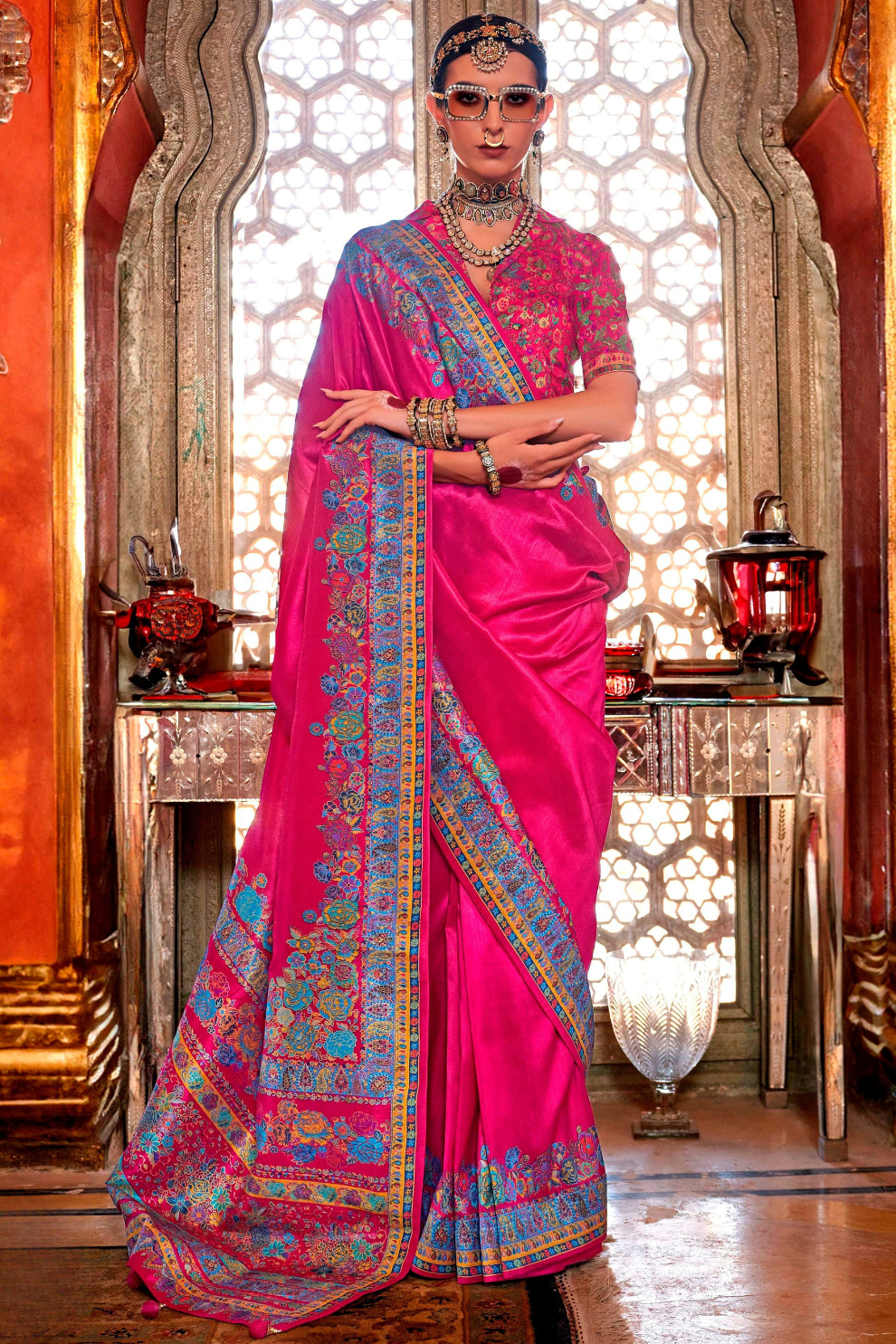 High-Quality Super 801 P.V. Silk Saree with H.B. Luxury Print - LaVante Fashion