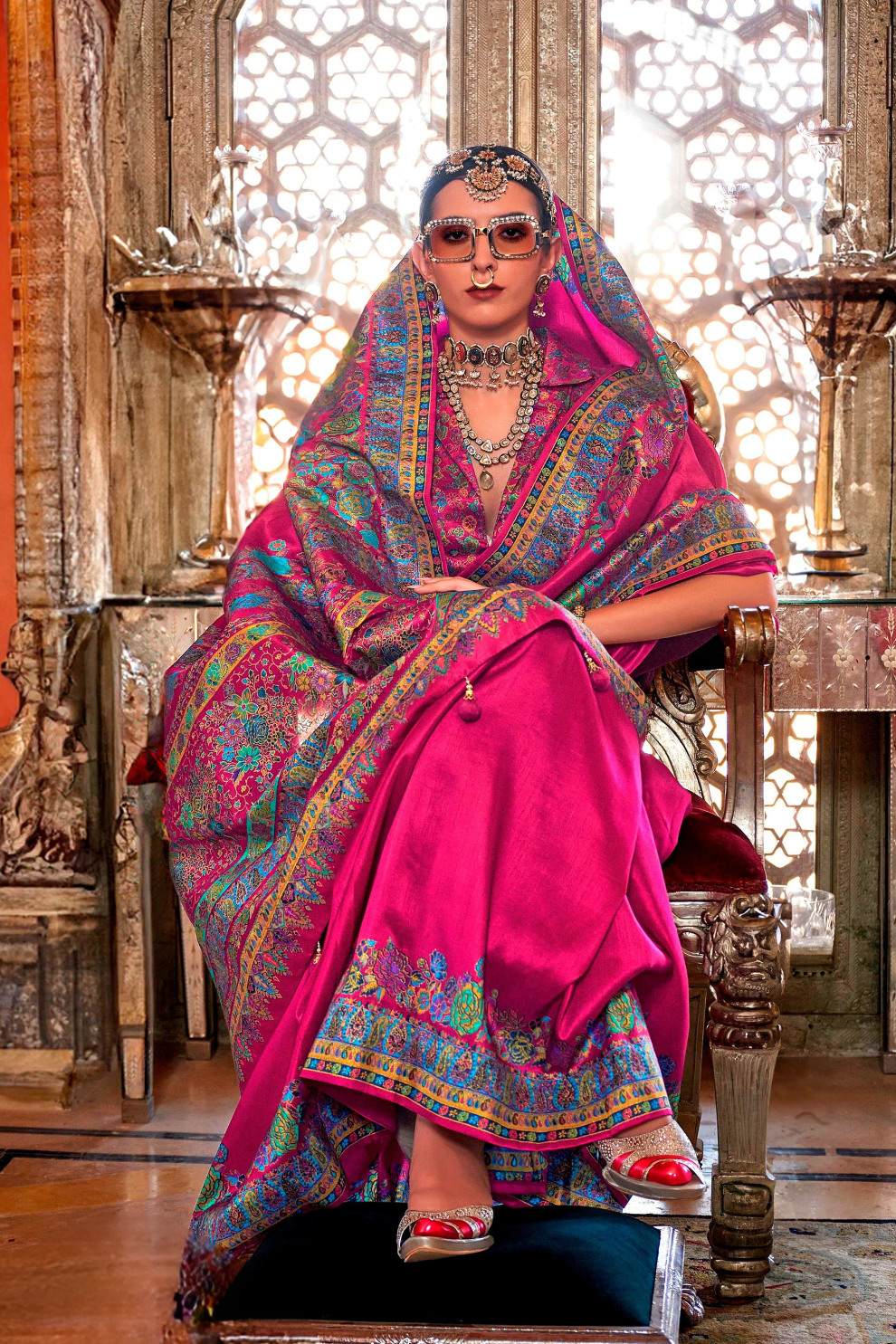 High-Quality Super 801 P.V. Silk Saree with H.B. Luxury Print - LaVante Fashion