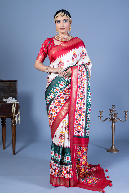 Pure Viscose Silk Saree with Luxury Print and Glory Finish