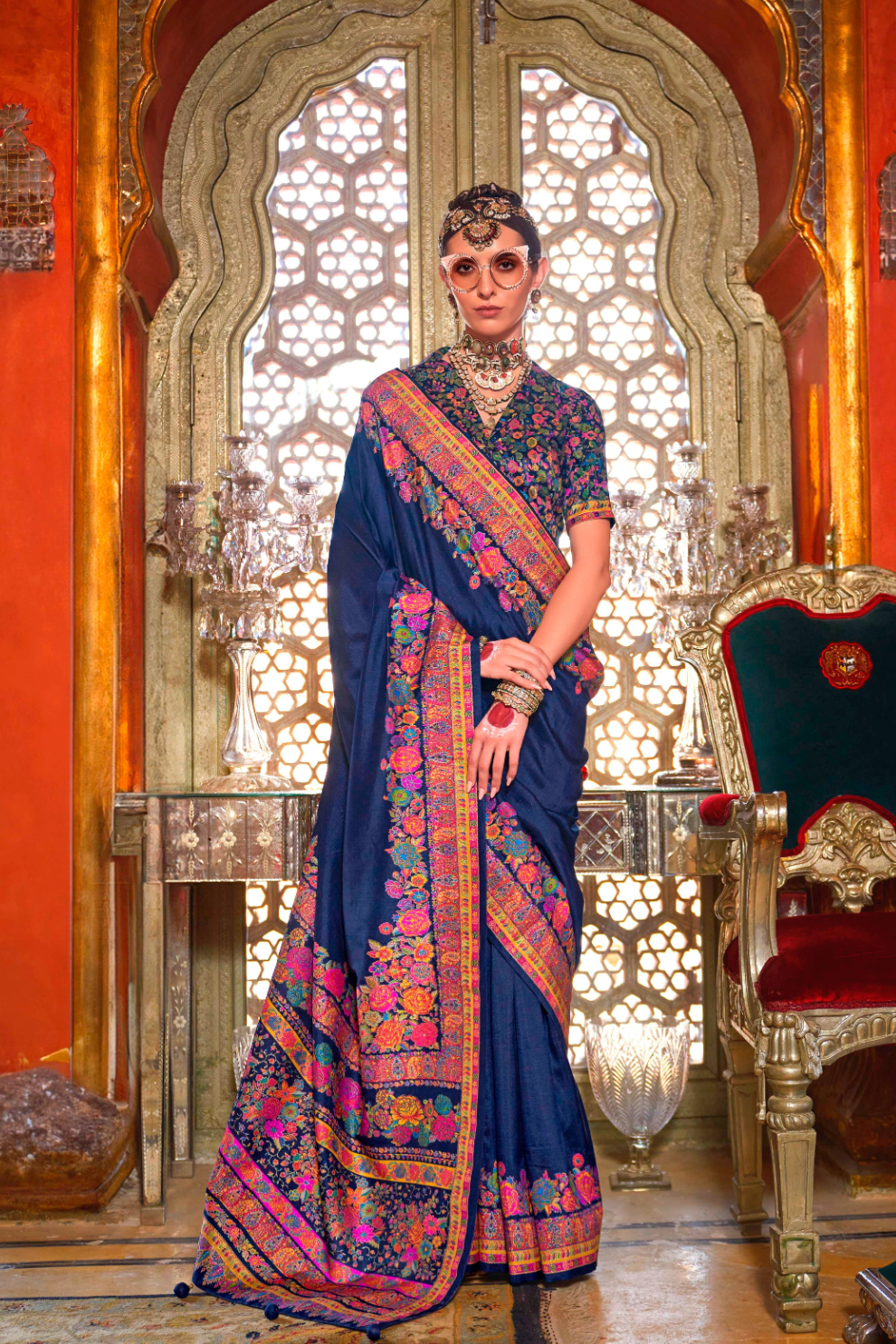 High-Quality Super 801 P.V. Silk Saree with H.B. Luxury Print - LaVante Fashion