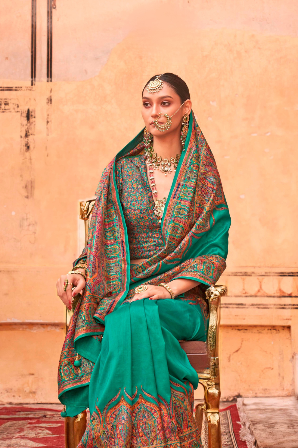 Pure Polyester Viscose Silk Saree with Hand Block Print - LaVante Fashion