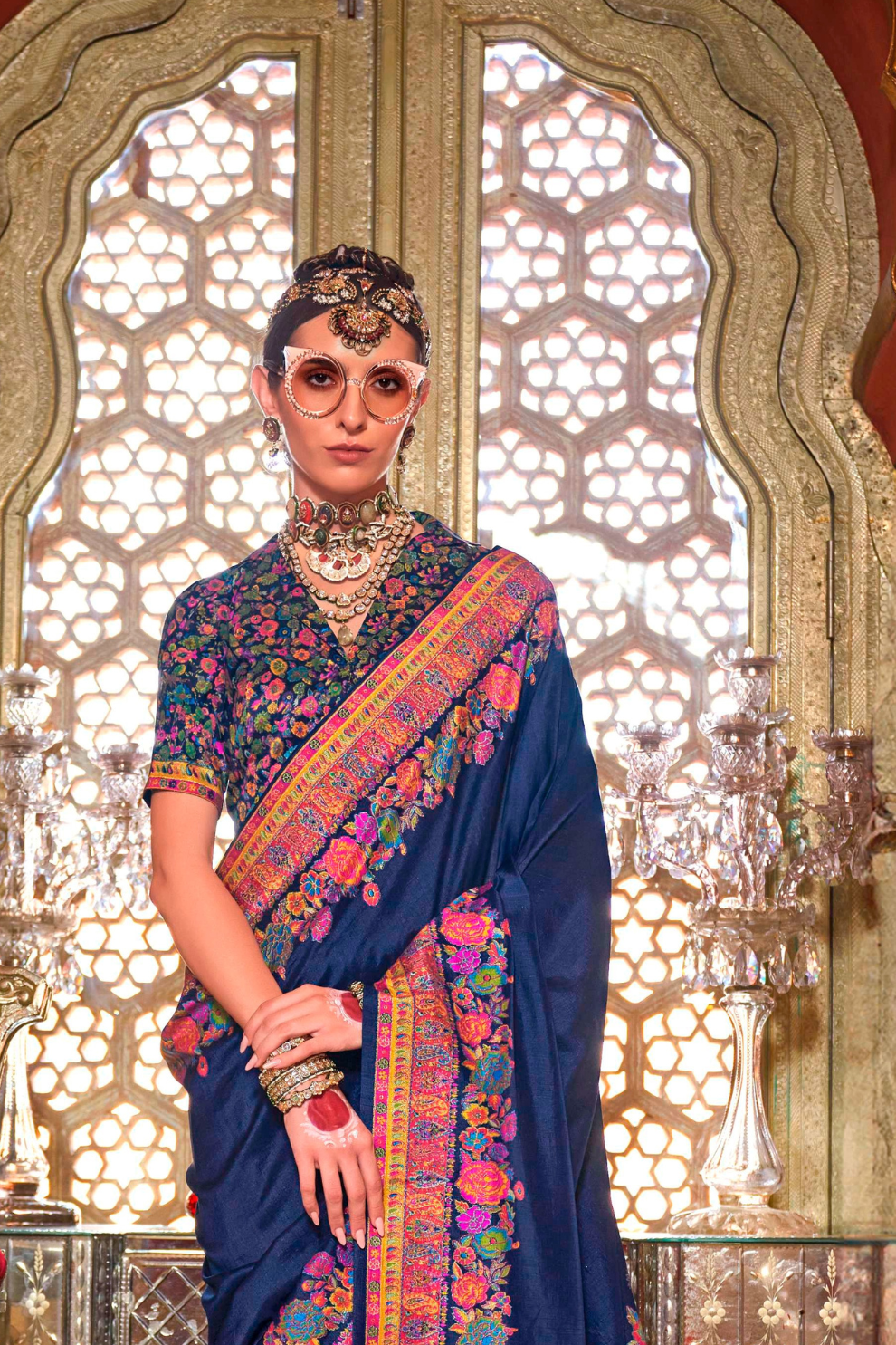 High-Quality Super 801 P.V. Silk Saree with H.B. Luxury Print - LaVante Fashion