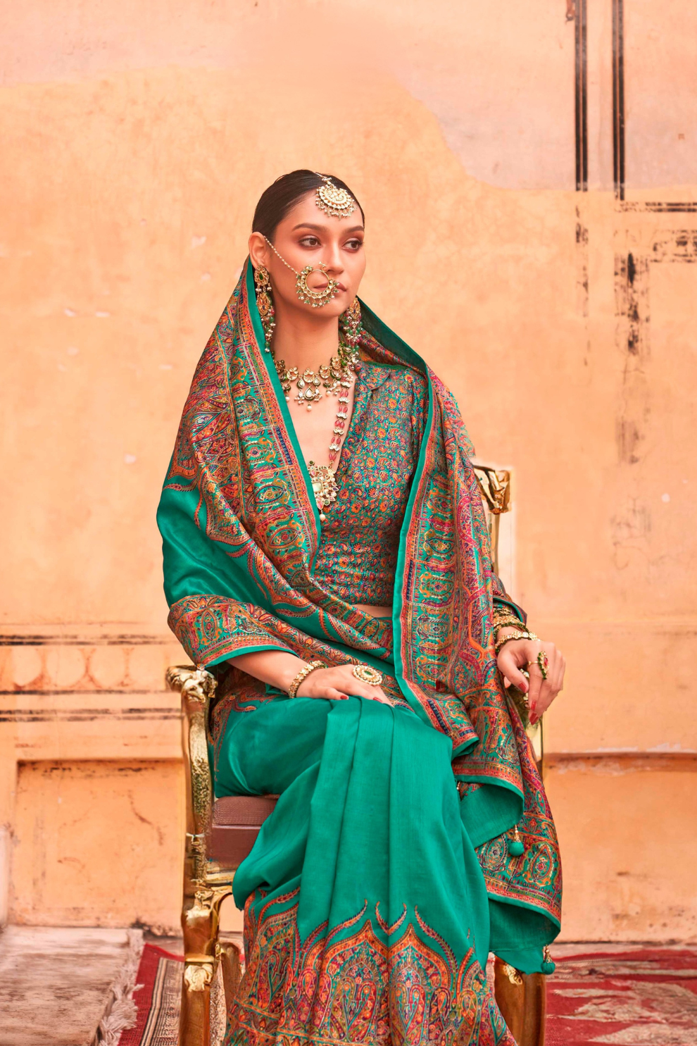 Pure Polyester Viscose Silk Saree with Hand Block Print - LaVante Fashion