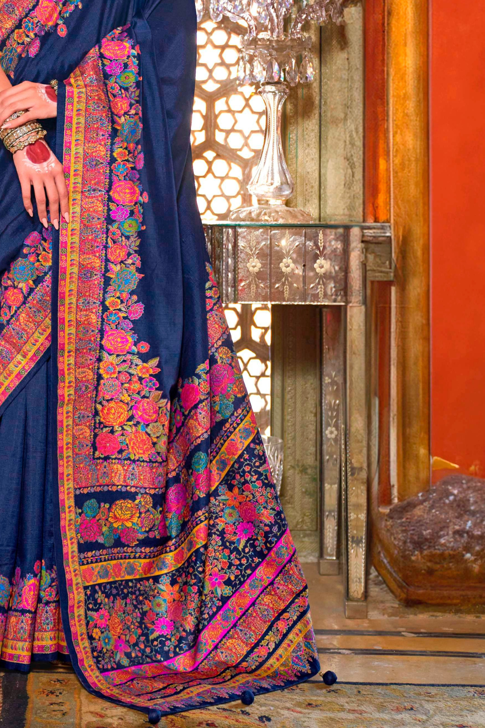 High-Quality Super 801 P.V. Silk Saree with H.B. Luxury Print - LaVante Fashion