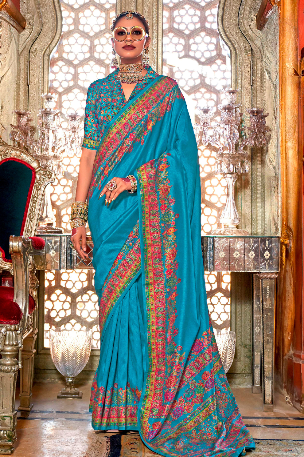 High-Quality Super 801 P.V. Silk Saree with H.B. Luxury Print - LaVante Fashion