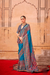 Pure Polyester Viscose Silk Saree with Hand Block Print - LaVante Fashion