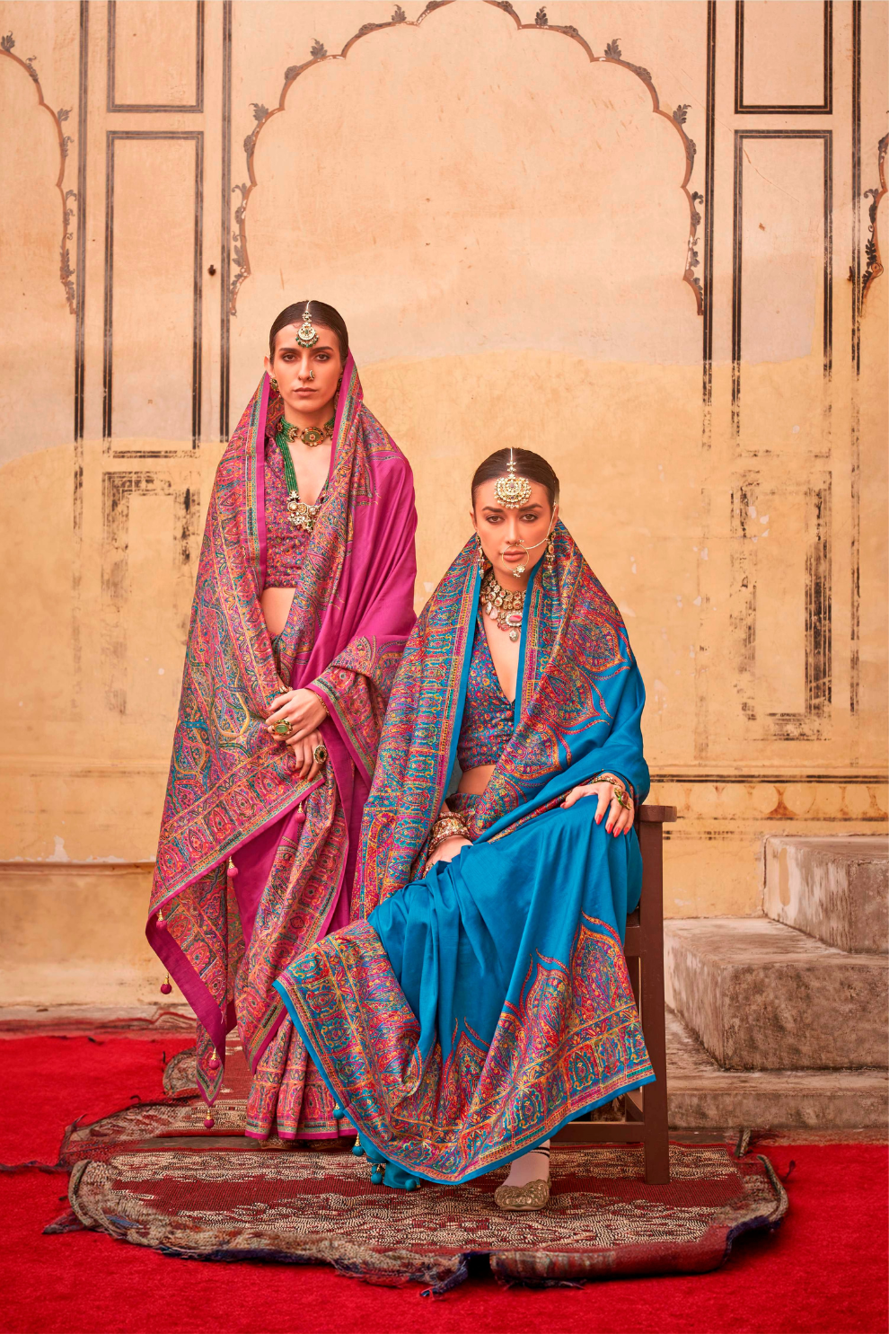 Pure Polyester Viscose Silk Saree with Hand Block Print - LaVante Fashion