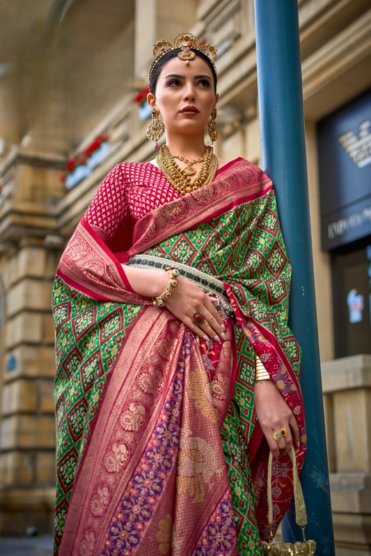 Premium Printed Saree in Polyester Viscose Silk with Shine