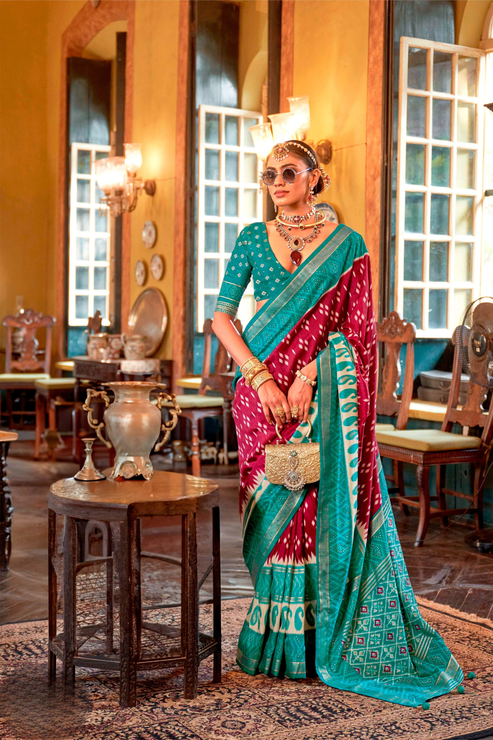 Pure Viscose Silk Saree with Silk Blend Designer Print