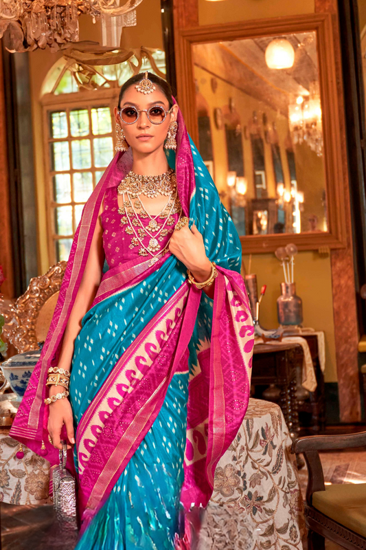 Pure Viscose Silk Saree with Silk Blend Designer Print