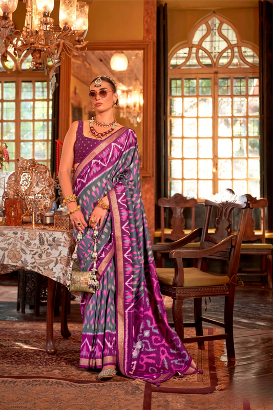 Pure Viscose Silk Saree with Silk Blend Designer Print
