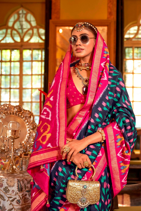 Pure Viscose Silk Saree with Silk Blend Designer Print