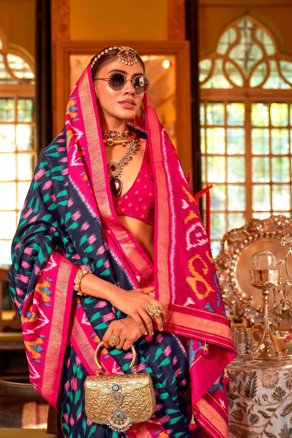 Pure Viscose Silk Saree with Silk Blend Designer Print