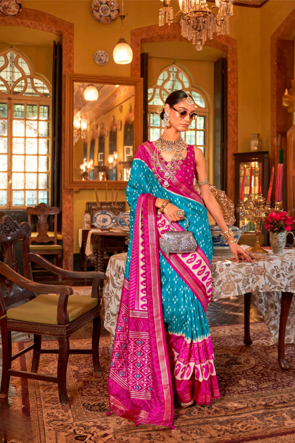 Pure Viscose Silk Saree with Silk Blend Designer Print