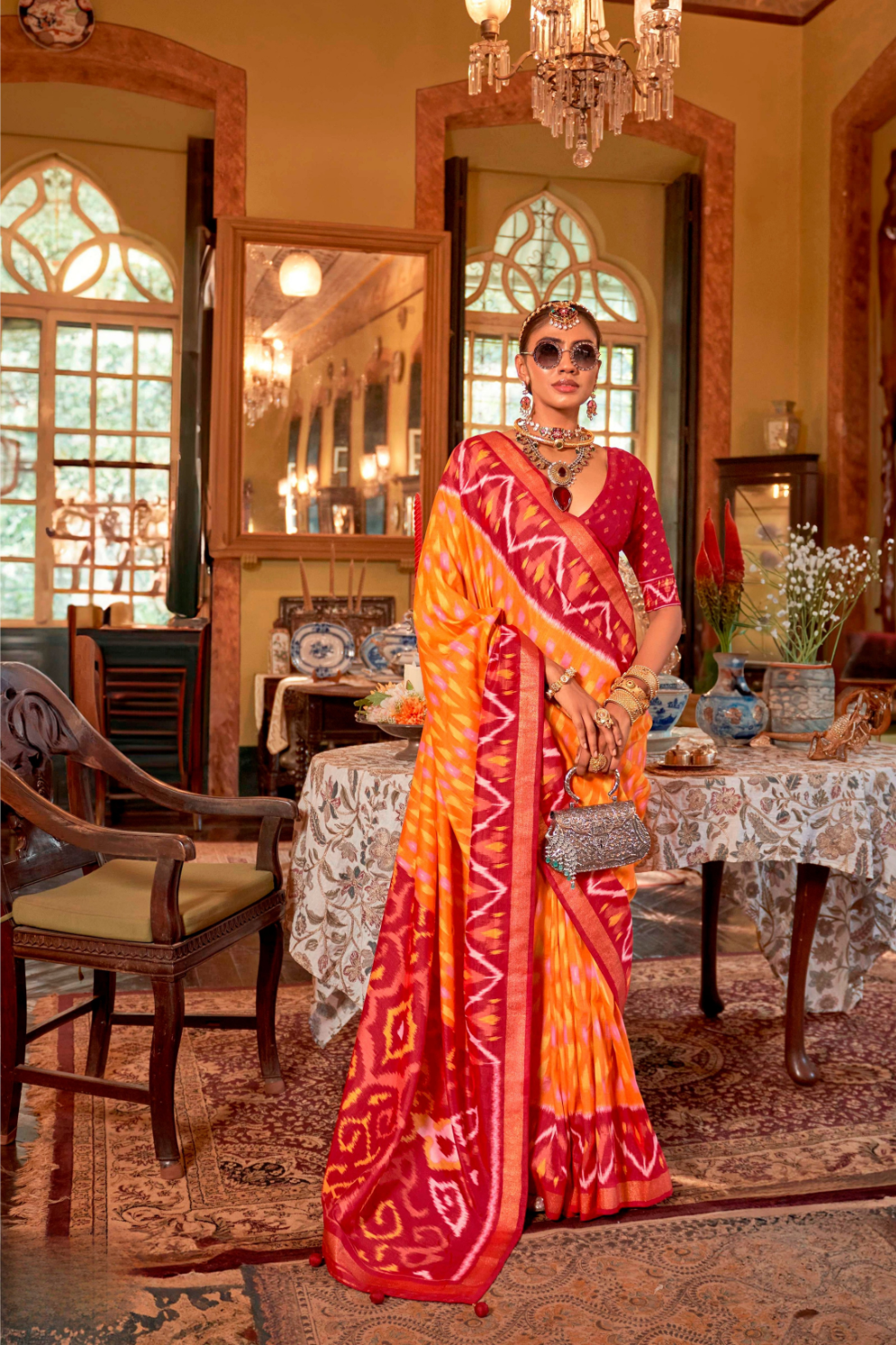 Pure Viscose Silk Saree with Silk Blend Designer Print