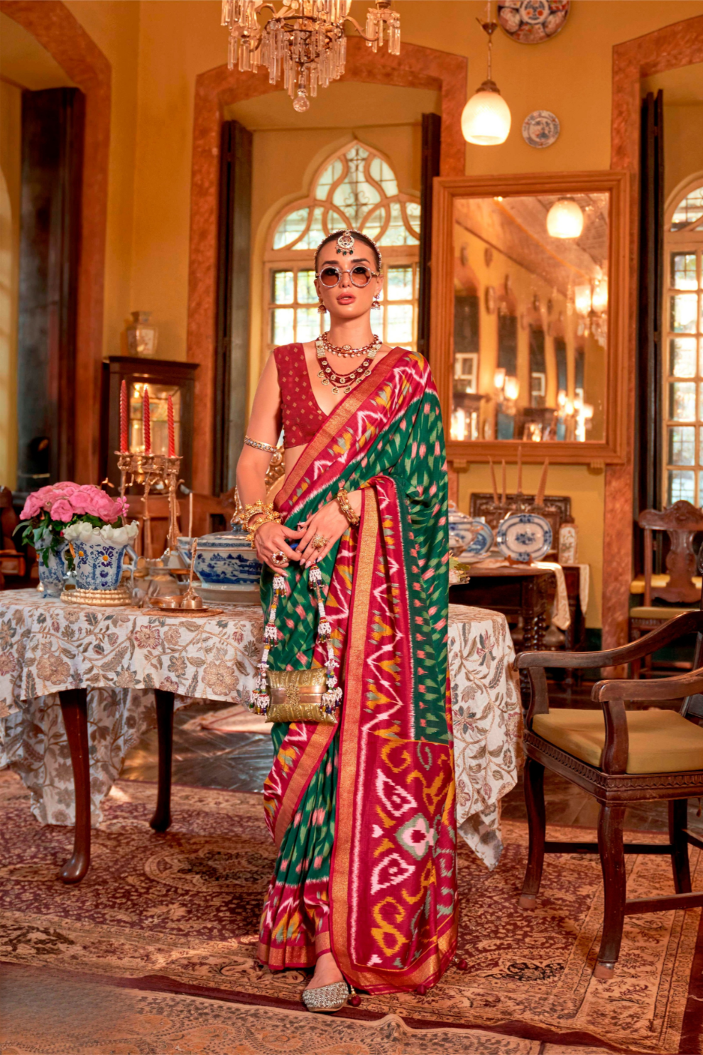 Pure Viscose Silk Saree with Silk Blend Designer Print