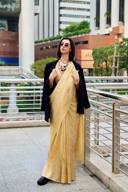Handloom Kanchivaram Buttery Silk Saree with Rich Zari Weaving - LaVante Fashion