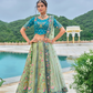 Beautifully Shaded Silk Lehenga with Handcrafted Embroidery & Cutwork