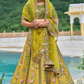 Beautifully Shaded Silk Lehenga with Handcrafted Embroidery & Cutwork