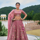 Beautifully Shaded Silk Lehenga with Handcrafted Embroidery & Cutwork