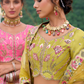 Beautifully Shaded Silk Lehenga with Handcrafted Embroidery & Cutwork